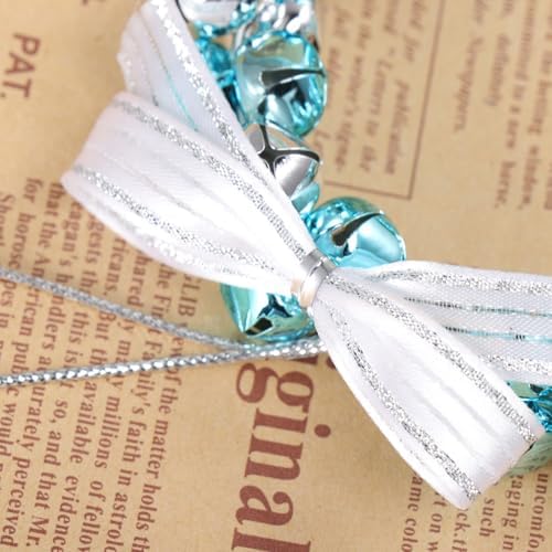SUPVOX Silver Blue Christmas Jingle Bell Door Wreath