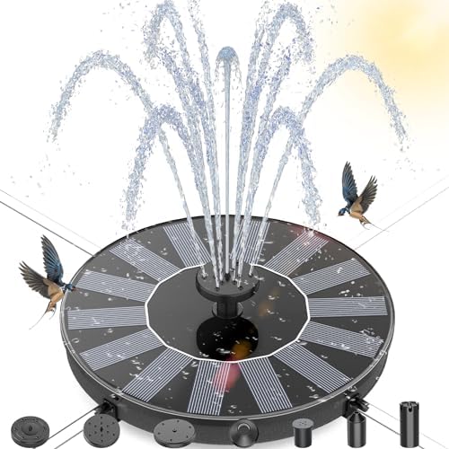 AMZtime 14W Solar Bird Bath Fountain with 4 Rods