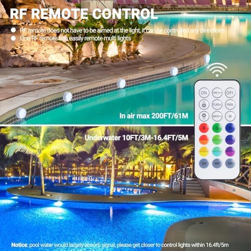 LOFTEK Submersible LED Lights with Remote 4 Pack