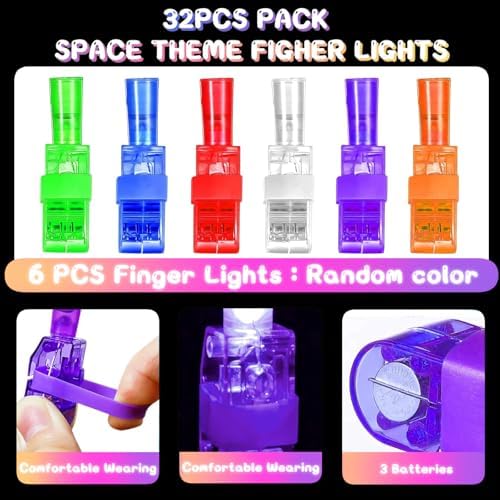 Science Themed LED Finger Lights for Kids Birthday and Classroom Prizes