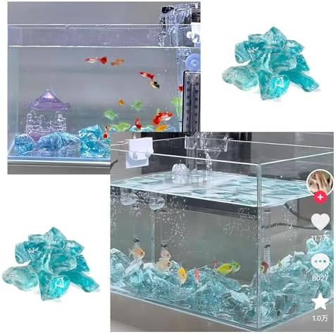 2lb Blue Glass Rocks 10-20mm Broken Sea Glass for Decorative Crafts and Fire Pit