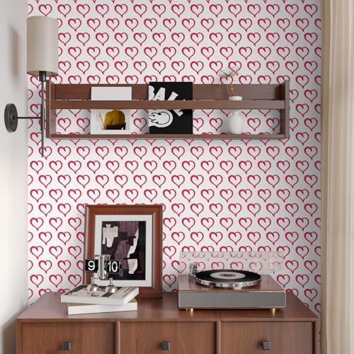 CHIHUT 177x236 Heart Wallpaper for Girls Room and Classroom Decor
