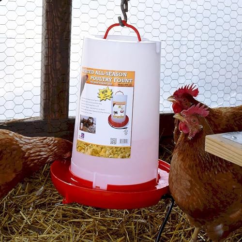 Farm Innovators Heated Chicken Waterer 3 Gallon Red