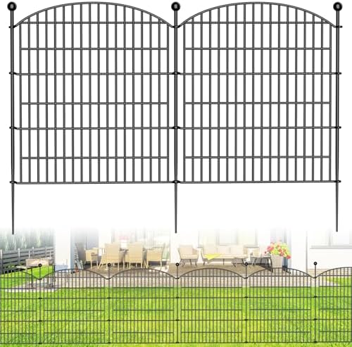 10 Panels Decorative Garden Fence - 32 in H x 236 ft L No Dig Dog Fence Outdoor for Yard Border Protection