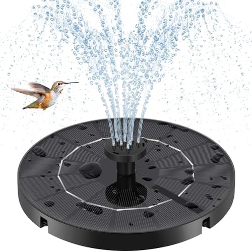 Solar Fountain for Bird Bath with 6 Nozzles and 4 Holders