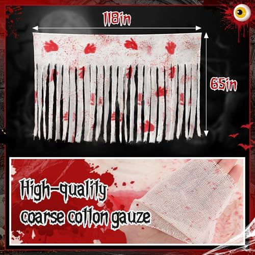 Extra Large Bloody Halloween Creepy Curtain - Scary Spooky Door Decor