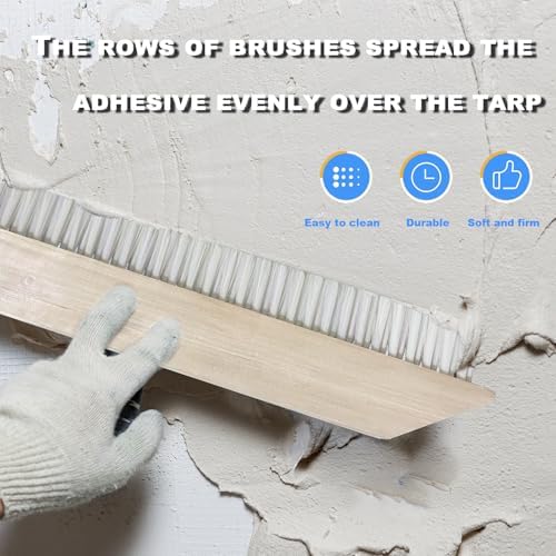 Large Polypropylene Paint Brush with Double Rows Black