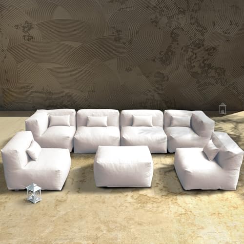 OPEAK 20x11 Inch Throw Pillow Set 6 Pack Sand Beige