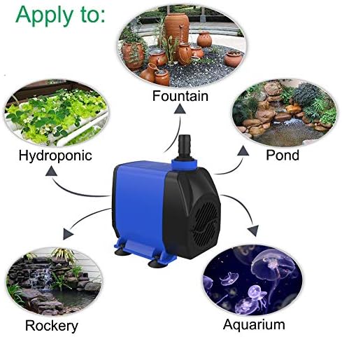 Ultra Quiet Submersible Pump 1056GPH for Fountains Ponds Aquariums