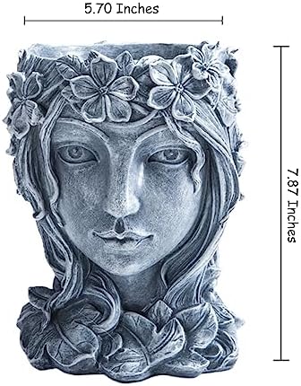 Cute Resin Goddess Face Planter with Drainage Hole