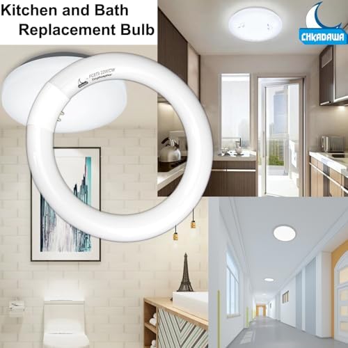 CHKADAWA FC8T9 22W Cool White Circular Fluorescent Light Bulb 2 Pack