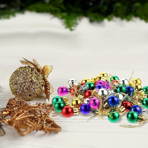 50PCS Christmas Bells 22mm Vintage Brass Decorative Hanging Ornaments for Tree Pet