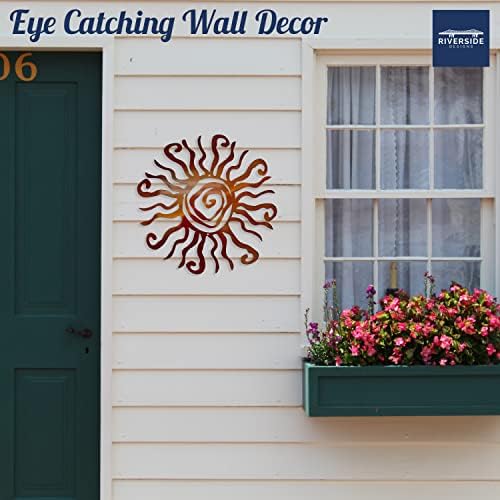 Wacky Sun Metal Wall Art Indoor Outdoor Decor - 12 Inch Copper Rust Proof Wall Sculpture Made in USA