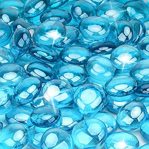 Stanbroil 10 Pound Fire Glass Beads Caribbean Blue Luster 1 2 Inch