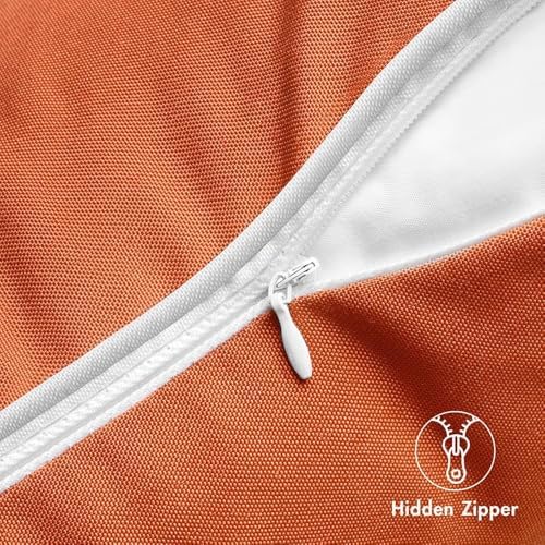 MIULEE 2 Pack Outdoor Waterproof Pillow Covers Burnt Orange
