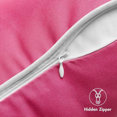 MIULEE 2 Pack Waterproof Outdoor Pillow Covers Hot Pink 18x18 Inch