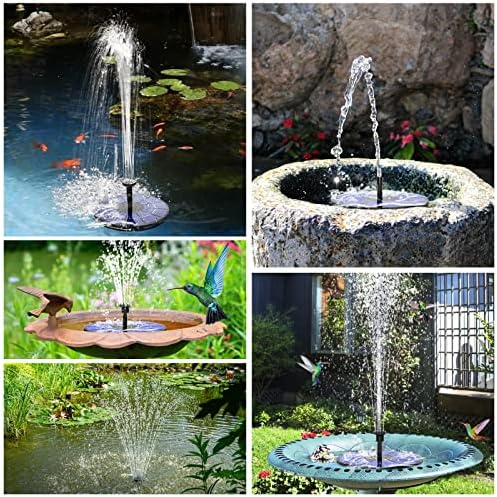 AISITIN Solar Fountain Pump with 1500mAh Battery and 6 Nozzles