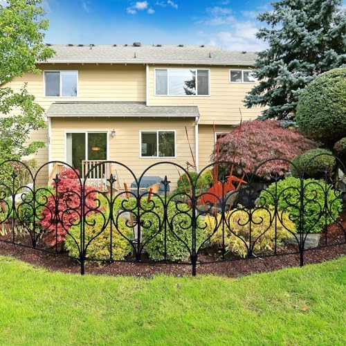 Thealyn Decorative Garden Fence 32 in x 10 ft Outdoor Rustproof Metal Barrier
