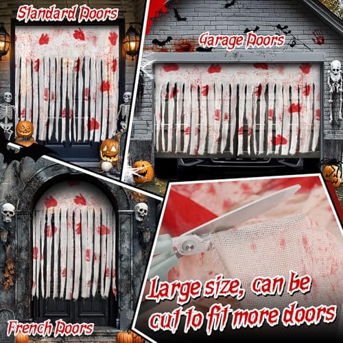 Extra Large Bloody Halloween Creepy Curtain - Scary Spooky Door Decor