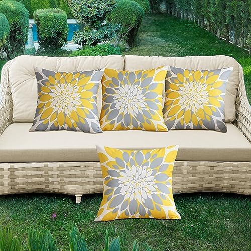 Qahing 4 Pack Fall Waterproof Pillow Covers 20x20