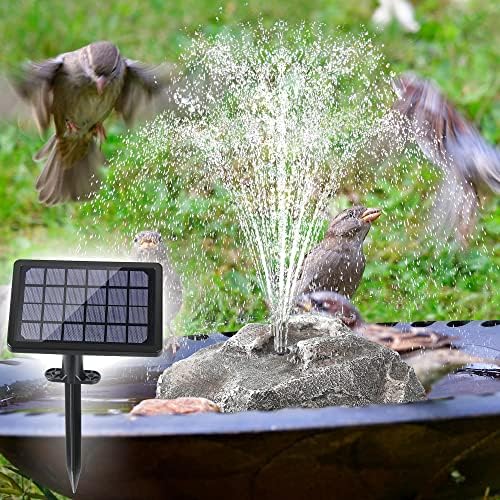 Solar Fountain Bird Bath with 5 Nozzles for Garden