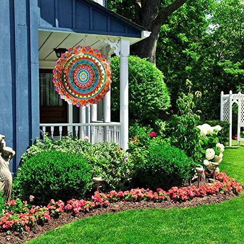 FONMY 12 Inch Stainless Steel Wind Spinner Mandala Decor