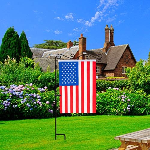 HOOSUN Garden Flag Stand 378 High Black Metal Pole Holder