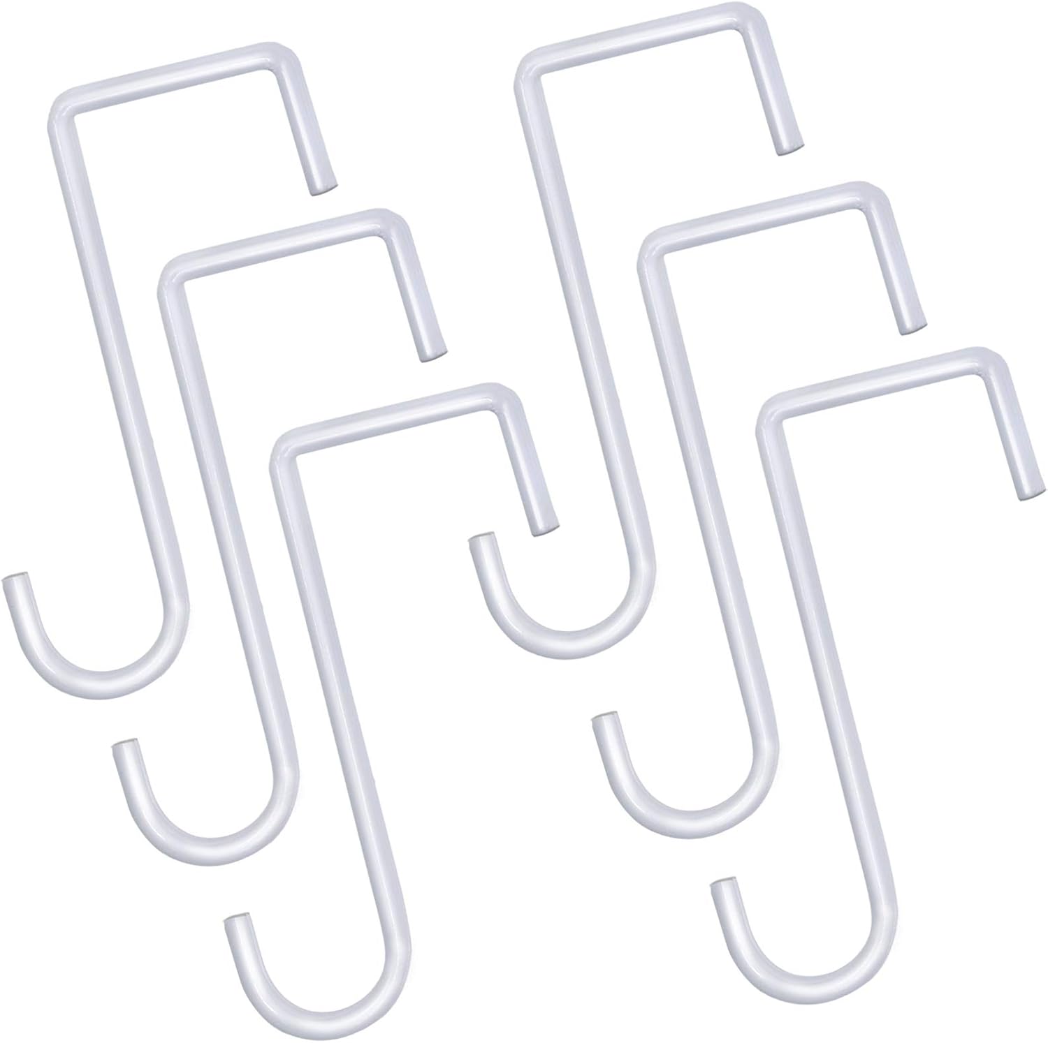 ESFUN 6 Pack 2x6 Inch Vinyl Fence Hooks for Hanging Lights Plants Bird Feeders Pool Equipment