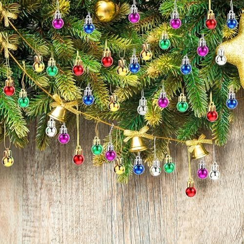50PCS Christmas Bells 22mm Vintage Brass Decorative Hanging Ornaments for Tree Pet