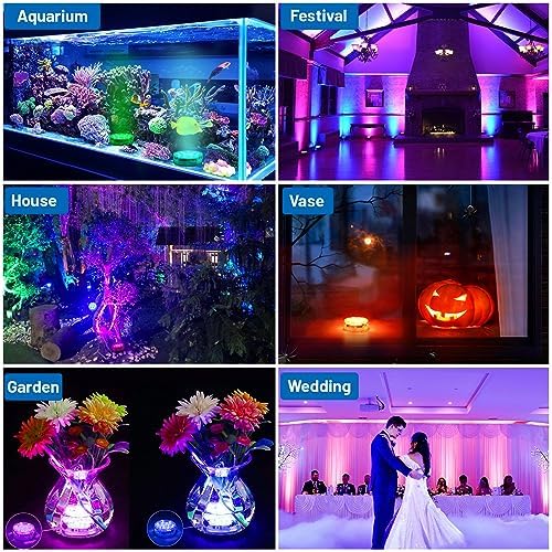 YiaMia RGB LED Pool Light 2-Pack with Remote Control