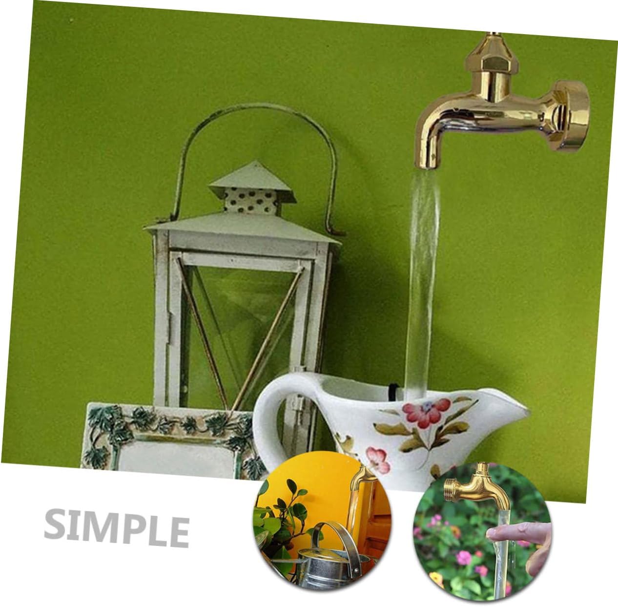 Yardenfun 2Sets Invisible Flowing Spout Water Fountain Faucet for Outdoor Decor