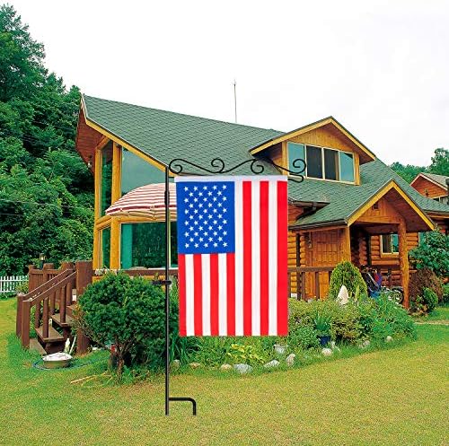 HOOSUN Garden Flag Stand 378 High Black Metal Pole Holder