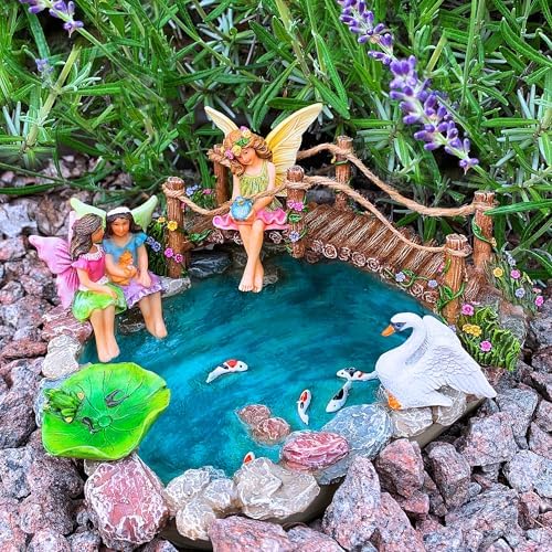 Mood Lab Fairy Garden Miniature Bridge Set of 6