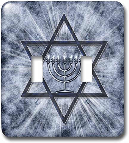 3dRose Hanukkah Wall Plate with Star of David Blue Toggle Switch