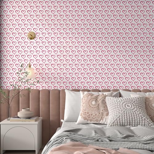 CHIHUT 177x236 Heart Wallpaper for Girls Room and Classroom Decor