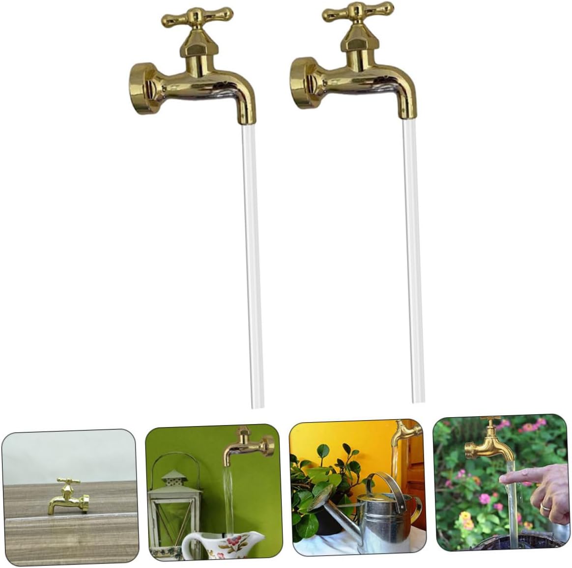 Yardenfun 2Sets Invisible Flowing Spout Water Fountain Faucet for Outdoor Decor