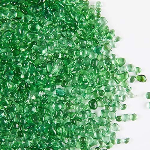TWINKLING Light Green Fire Glass Stones 3-6mm Jar