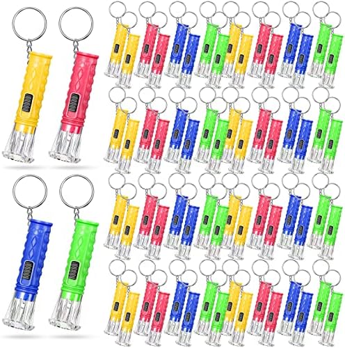 Jexine 100 Pcs Mini Flashlight Keychain Bright LED Light