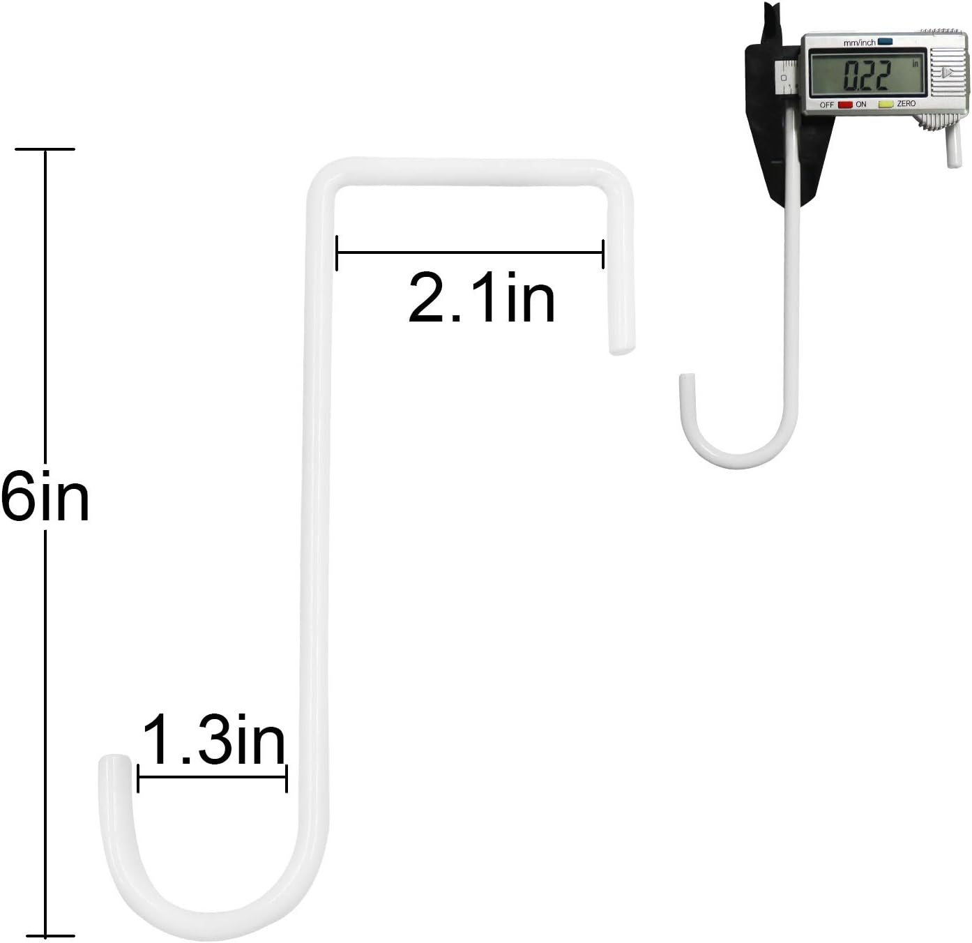 ESFUN 6 Pack 2x6 Inch Vinyl Fence Hooks for Hanging Lights Plants Bird Feeders Pool Equipment