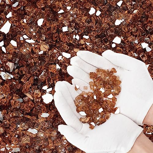 Skyflame High Luster Fire Glass 10 Pounds 14 Inch Copper Reflective