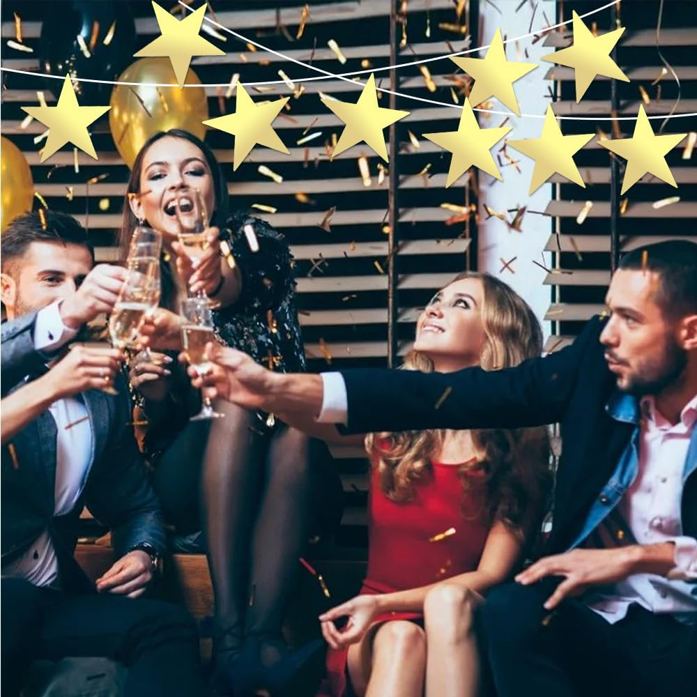 24 Pcs 11 Inch Gold Star Cutouts for Bulletin Board Wall Decorations