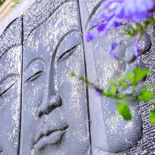 Zen Buddha Wall Fountain - 45 Inches Tall Gray