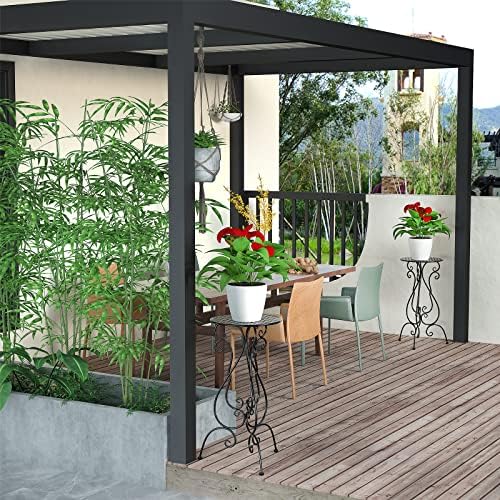 Metal Plant Stands Indoor Outdoor 225 Inch Tall 2 Pack Black