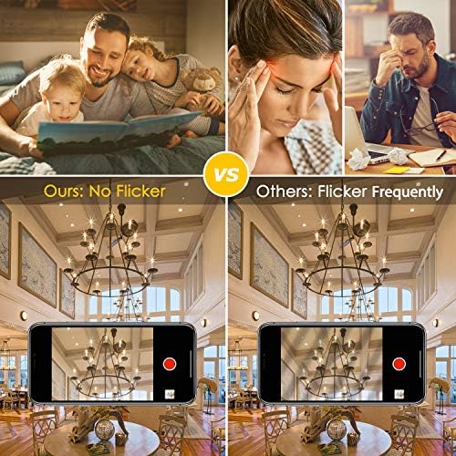 12-Pack Dimmable E12 LED Candelabra Bulbs 60W Equivalent 2700K Warm White