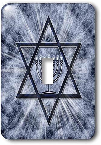 3dRose Hanukkah Wall Plate with Star of David Blue Toggle Switch 1