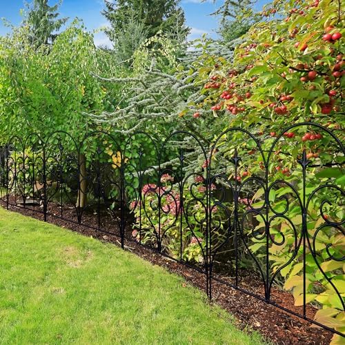Thealyn Decorative Garden Fence 32 in x 10 ft Outdoor Rustproof Metal Barrier