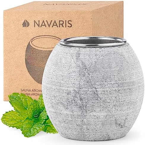 Navaris Sauna Aromatherapy Stone Cup - Soapstone Aroma Bowl for Home Sauna