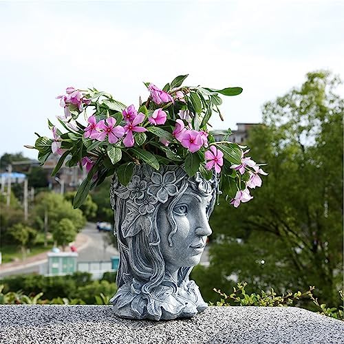 Cute Resin Goddess Face Planter with Drainage Hole