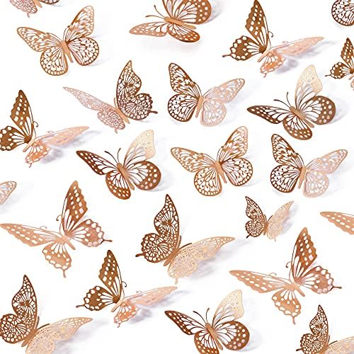 SAOROPEB 3D Butterfly Wall Sticker Decor Set