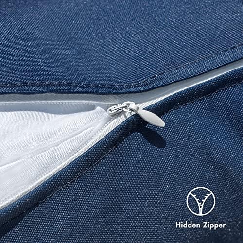 MIULEE Waterproof Outdoor Pillow Covers Set of 2 Blue 18x18 Inch